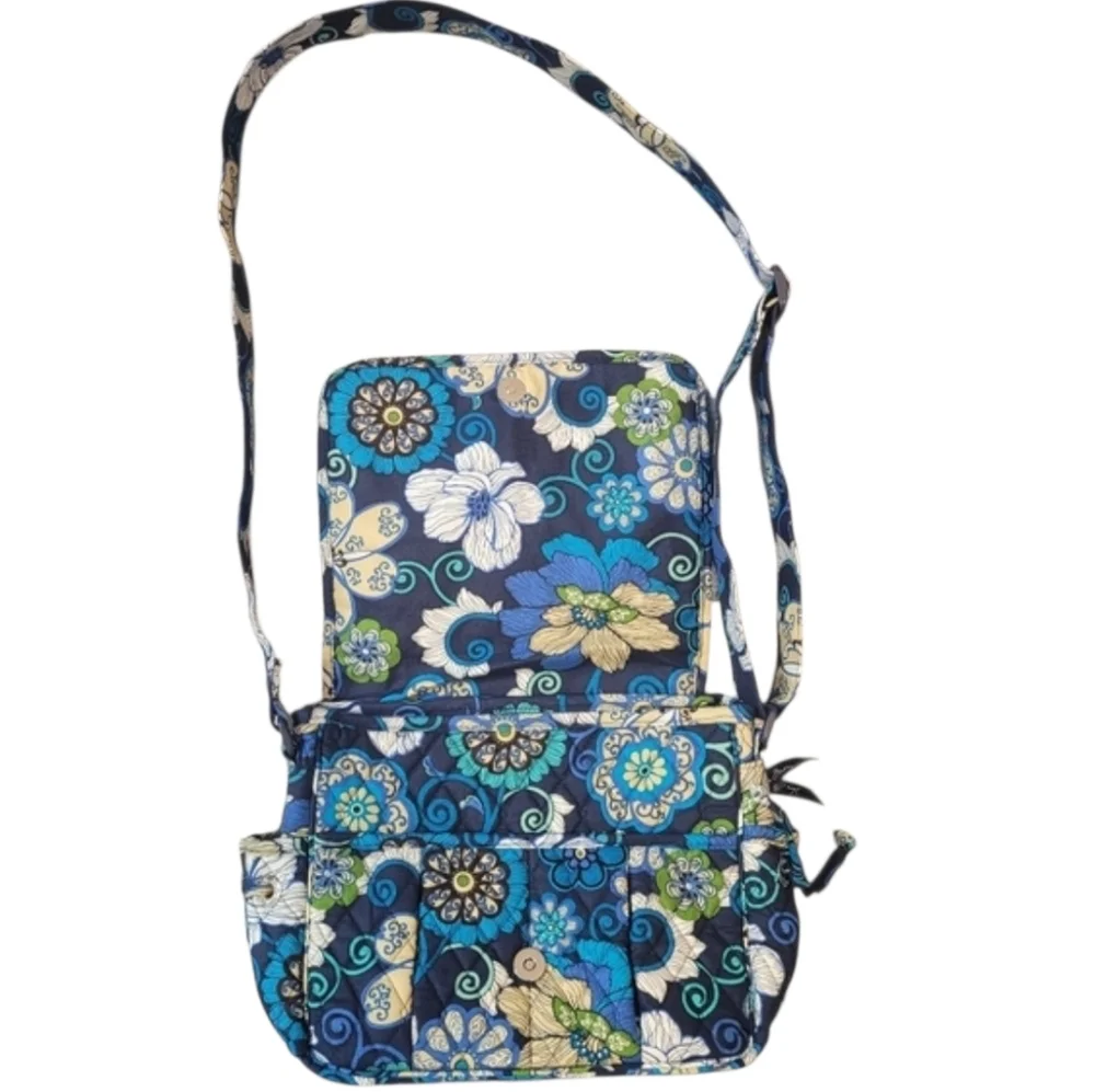 Vera Bradley Mod Floral Blue Crossbody Purse - Picture 5 of 10